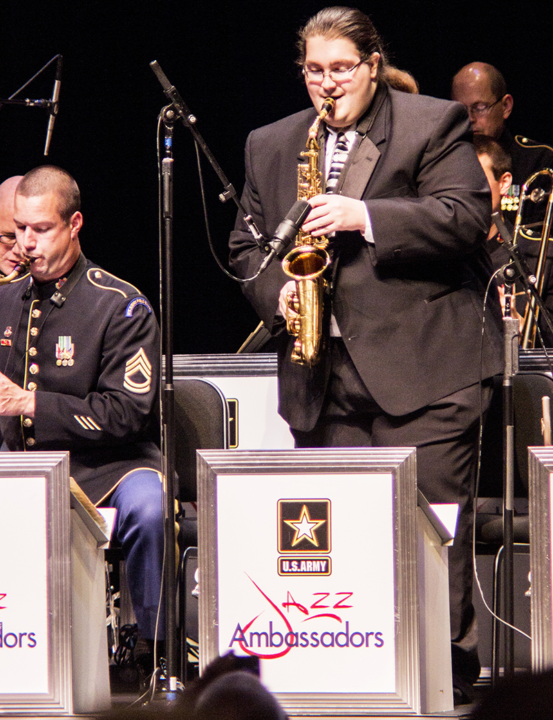 Student has opportunity to perform with Army jazz band